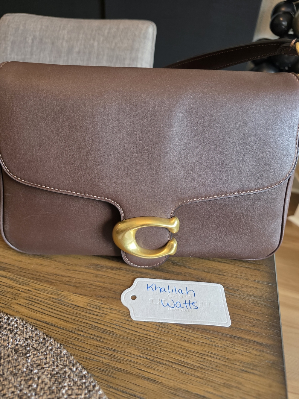 Coach Brown Leather Soft Tabby Shoulder Bag with Gold Hardware
